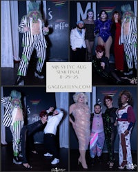 a group of people dressed up in costumes at a party