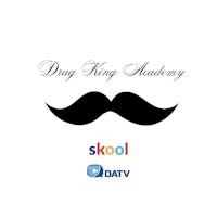 the logo for the drag king academy